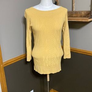 Dress Barn gold body con three quarter sleeve size tunic sweater size XL